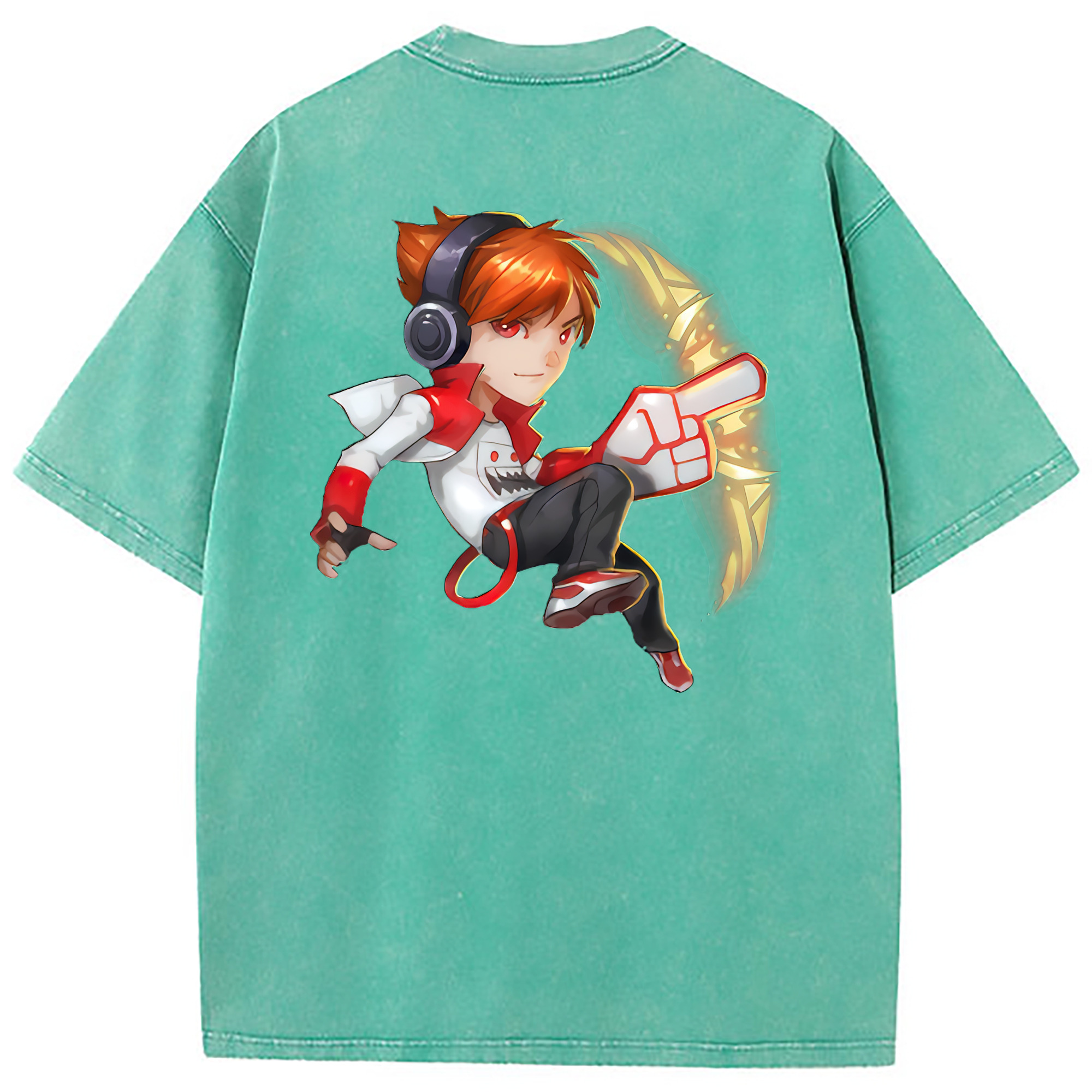 （画像用） リーグ・オブ・レジェンド League of Legends LOL 綿100% ヴィンテージ風 半袖Tシャツ（背面プリント）